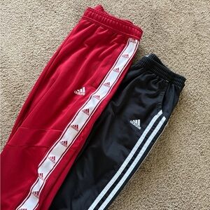 Adidas Kids Red and Black Joggers
